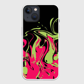 Чехол для iPhone 13 с принтом Черно малиновый абстрактный ,  |  | волны | всплеск | оливковый | популярный | современный | черный и красный