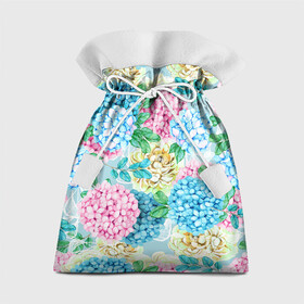 Подарочный 3D мешок с принтом Гортензия в сказочном саду , 100% полиэстер | Размер: 29*39 см | hydrangea | гортензии | гортензия | листья | пионы | сад | сказка | сказочный | цветочный | цветы