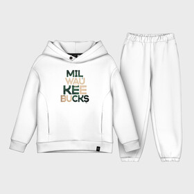 Детский костюм хлопок Oversize с принтом Milwaukee Bucks ,  |  | Тематика изображения на принте: antetokounmpo | basketball | bucks | giannis | milwaukee | mvp | nba | sport | streetball | адетокумбо | бакс | баскетбол | игра | милуоки | мяч | нба | олень | спорт | стритбол | тренер | чемпион | янис