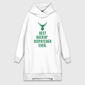 Платье-худи хлопок с принтом Best Dispatcher ,  |  | Тематика изображения на принте: antetokounmpo | basketball | bucks | giannis | milwaukee | mvp | nba | sport | streetball | адетокумбо | бакс | баскетбол | игра | милуоки | мяч | нба | олень | спорт | стритбол | тренер | чемпион | янис