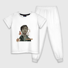 Детская пижама хлопок с принтом Эйдан Галлагер , 100% хлопок |  брюки и футболка прямого кроя, без карманов, на брюках мягкая резинка на поясе и по низу штанин
 | актёр | бабочки | мотивация | эйдан галлагер | эстетика
