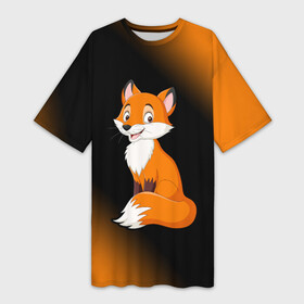 Платье-футболка 3D с принтом Лисичка   Градиент ,  |  | Тематика изображения на принте: fox | foxy | градиент | животные | лиенок | лис | лиса | лисами | лисий | лисичка | лисичкой | лисой | лисы | милая | милота | милые | рыжая | рыжие