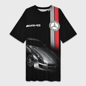 Платье-футболка 3D с принтом MERCEDES BENZ AMG ,  |  | amg | auto | benz | car | cool | dark | germany | logo.star | machine | mercedes | sport | автомобиль | бенц | водитель | германия | логотип | машины | мерин | мерс | мерседес | немец | премиум | спорткар | тачки
