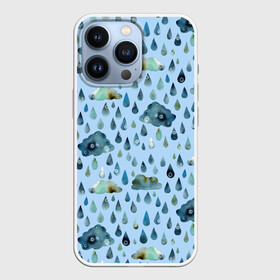 Чехол для iPhone 13 Pro с принтом Дождливая осень.Тучки и дождь ,  |  | pattern | rain | sun | глобальное потепление | дождливо | дождливый | дождь | загрязнение | капли | ливень | морось | непогода | облака | осенний | осень | паттерн | погода | природа | проливной | тучи | экология
