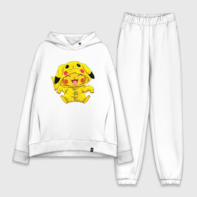 Женский костюм хлопок Oversize с принтом Милый пикачу ,  |  | anime | pikachu | pokemon | poket monster | poketmon | аниме | анимэ | карманные монстры | пикачу | покемон