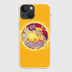 Чехол для iPhone 13 mini с принтом Спящий Пикачу ,  |  | anime | pikachu | pokemon | poket monster | poketmon | аниме | анимэ | карманные монстры | пикачу | покемон
