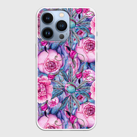 Чехол для iPhone 13 Pro с принтом Волшебный сад с пионами ,  |  | peonies | peony | волшебный | пион | пионы | сад | сказка | сказочный | цветочки | цветочный | цветы