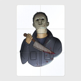 Магнитный плакат 2Х3 с принтом Майкл Dead by daylight , Полимерный материал с магнитным слоем | 6 деталей размером 9*9 см | Тематика изображения на принте: killer | michael myers | майкл майерс
