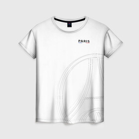 Женская футболка 3D с принтом PSG | Core Big Logo White (New 2022/23) , 100% полиэфир ( синтетическое хлопкоподобное полотно) | прямой крой, круглый вырез горловины, длина до линии бедер | 0x000000123 | messi | neymar | paris saint germain | psg | месси | нейимар | псж