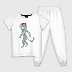Детская пижама хлопок с принтом Рыжий космонавт , 100% хлопок |  брюки и футболка прямого кроя, без карманов, на брюках мягкая резинка на поясе и по низу штанин
 | арт | астронавт | космонавт | космос | кот | котейка | кошка | рисунок | рыжая кошка | рыжий кот | скафандр