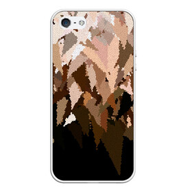 Чехол для iPhone 5/5S матовый с принтом Бежево-коричневая мозаика  , Силикон | Область печати: задняя сторона чехла, без боковых панелей | абстрактный | бежевый | камуфляж | коричневый | мозаика | молодежный | мужской | современный | соты | текстура