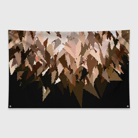 Флаг-баннер с принтом Бежево-коричневая мозаика  , 100% полиэстер | размер 67 х 109 см, плотность ткани — 95 г/м2; по краям флага есть четыре люверса для крепления | абстрактный | бежевый | камуфляж | коричневый | мозаика | молодежный | мужской | современный | соты | текстура