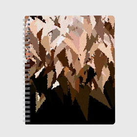 Тетрадь с принтом Бежево-коричневая мозаика  , 100% бумага | 48 листов, плотность листов — 60 г/м2, плотность картонной обложки — 250 г/м2. Листы скреплены сбоку удобной пружинной спиралью. Уголки страниц и обложки скругленные. Цвет линий — светло-серый
 | абстрактный | бежевый | камуфляж | коричневый | мозаика | молодежный | мужской | современный | соты | текстура