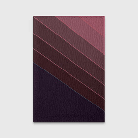 Обложка для паспорта матовая кожа с принтом Коричнево-фиолетовый узор  , натуральная матовая кожа | размер 19,3 х 13,7 см; прозрачные пластиковые крепления | абстрактный | геометрический | диагональный узор | коричневый | косые полосы | современный | фиолетовый | шоколадный