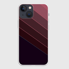 Чехол для iPhone 13 mini с принтом Коричнево фиолетовый узор ,  |  | абстрактный | геометрический | диагональный узор | коричневый | косые полосы | современный | фиолетовый | шоколадный