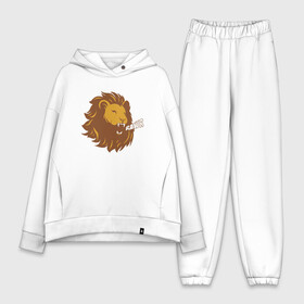 Женский костюм хлопок Oversize с принтом Lion Rawr ,  |  | animal | cat | lion | африка | животные | зверь | кот | кошка | лев | львенок | львица | тигр | хищник | царь