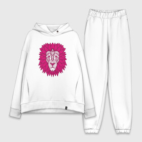 Женский костюм хлопок Oversize с принтом Pink Lion ,  |  | animal | cat | lion | африка | животные | зверь | кот | кошка | лев | львенок | львица | тигр | хищник | царь