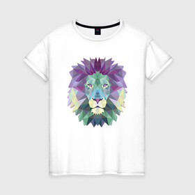 Женская футболка хлопок с принтом Lion , 100% хлопок | прямой крой, круглый вырез горловины, длина до линии бедер, слегка спущенное плечо | animal | cat | lion | африка | животные | зверь | кот | кошка | лев | львенок | львица | тигр | хищник | царь