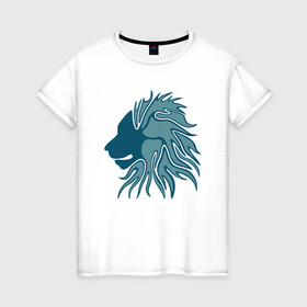 Женская футболка хлопок с принтом Super Lion , 100% хлопок | прямой крой, круглый вырез горловины, длина до линии бедер, слегка спущенное плечо | animal | cat | lion | африка | животные | зверь | кот | кошка | лев | львенок | львица | тигр | хищник | царь