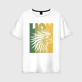 Женская футболка хлопок Oversize с принтом Jamaica Lion , 100% хлопок | свободный крой, круглый ворот, спущенный рукав, длина до линии бедер
 | animal | cat | jamaica | lion | африка | животные | зверь | кот | кошка | лев | львенок | львица | тигр | хищник | царь | ямайка