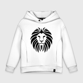 Детское худи Oversize хлопок с принтом Lion Face , френч-терри — 70% хлопок, 30% полиэстер. Мягкий теплый начес внутри —100% хлопок | боковые карманы, эластичные манжеты и нижняя кромка, капюшон на магнитной кнопке | animal | cat | lion | африка | животные | зверь | кот | кошка | лев | львенок | львица | тигр | хищник | царь