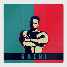 Магнитный плакат 3Х3 с принтом GACHI RB 3D , Полимерный материал с магнитным слоем | 9 деталей размером 9*9 см | Тематика изображения на принте: gachi | качек | красно синий | мышцы | смотрит
