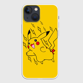 Чехол для iPhone 13 mini с принтом Летящий Пикачу ,  |  | anime | pikachu | pokemon | poket monster | poketmon | аниме | анимэ | карманные монстры | пикачу | покемон