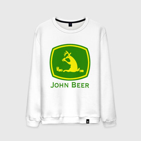 Мужской свитшот хлопок с принтом JOHN BEER / ДЖОН ПИВО , 100% хлопок |  | beer | john deer | алкаш | джон бир. | прикол | смешная надпись | цитата | юмор