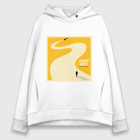 Женское худи Oversize хлопок с принтом Doo-Wops Hooligans , френч-терри — 70% хлопок, 30% полиэстер. Мягкий теплый начес внутри —100% хлопок | боковые карманы, эластичные манжеты и нижняя кромка, капюшон на магнитной кнопке | bruno mars | doo wops hooligans | дорога | обложка альбома | ракета