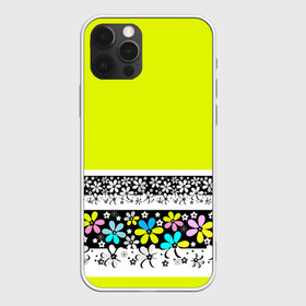 Чехол для iPhone 12 Pro Max с принтом Яркий цветочный узор  , Силикон |  | абстрактный | для детей | зеленый | неоновый зеленый | разноцветный | современный | цветочный узор