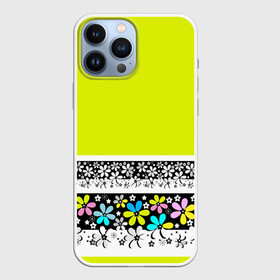 Чехол для iPhone 13 Pro Max с принтом Яркий цветочный узор ,  |  | абстрактный | для детей | зеленый | неоновый зеленый | разноцветный | современный | цветочный узор