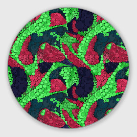Коврик для мышки круглый с принтом Абстрактный пуантилизм  , резина и полиэстер | круглая форма, изображение наносится на всю лицевую часть | абстрактный | в горошек | детский | для детей | зеленый | красный | модный | пуантилизм | разноцветный | современный