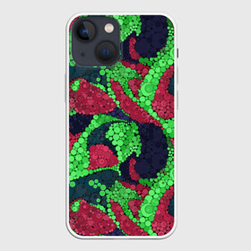 Чехол для iPhone 13 mini с принтом Абстрактный пуантилизм ,  |  | абстрактный | в горошек | детский | для детей | зеленый | красный | модный | пуантилизм | разноцветный | современный