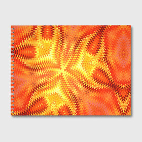 Альбом для рисования с принтом Желто-оранжевая абстракция  , 100% бумага
 | матовая бумага, плотность 200 мг. | Тематика изображения на принте: желто оранжевый | желтый | зигзаги | иллюзия | креативный | летний | осенний | фентези