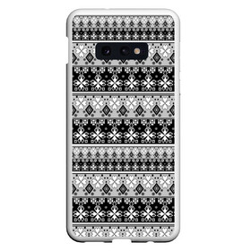 Чехол для Samsung S10E с принтом Черно-белый орнамент  , Силикон | Область печати: задняя сторона чехла, без боковых панелей | молодежный | мужской | орнамент | полосы | скандинавский | современный | черно белый | этнический