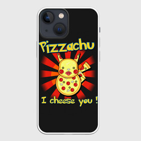 Чехол для iPhone 13 mini с принтом Пиццачу ,  |  | anime | pikachu | pizza | pokemon | poket monster | poketmon | аниме | анимэ | карманные монстры | пикачу | пицца | покемон