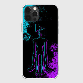 Чехол для iPhone 12 Pro с принтом НЕОНОВЫЙ СИРЕНОГОЛОВЫЙ  , силикон | область печати: задняя сторона чехла, без боковых панелей | neon | siren head | игра | монстр | неон | сиреноголовый | существо | хоррор