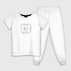 Детская пижама хлопок с принтом Decalcomania , 100% хлопок |  брюки и футболка прямого кроя, без карманов, на брюках мягкая резинка на поясе и по низу штанин
 | Тематика изображения на принте: 2u | cover | jungkook | декалькомания | чонгук