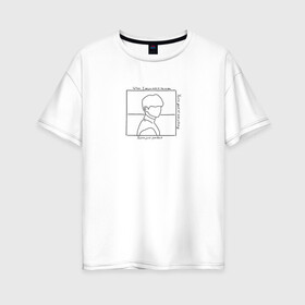 Женская футболка хлопок Oversize с принтом Decalcomania , 100% хлопок | свободный крой, круглый ворот, спущенный рукав, длина до линии бедер
 | 2u | cover | jungkook | декалькомания | чонгук
