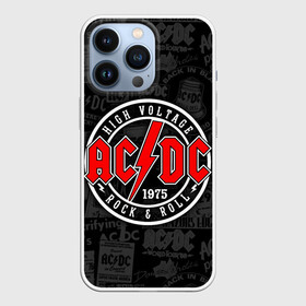 Чехол для iPhone 13 Pro с принтом AC DC HIGH VOLTAGE ,  |  | ac dc | angus young. | back in black | brian johnson | hells bells | highway to hell | rock | thunderstruck | tnt | ангус янг | брайан джонсон | группа | музыка | рок | эйси диси