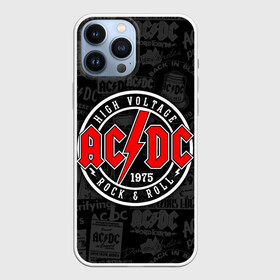 Чехол для iPhone 13 Pro Max с принтом AC DC HIGH VOLTAGE ,  |  | Тематика изображения на принте: ac dc | angus young. | back in black | brian johnson | hells bells | highway to hell | rock | thunderstruck | tnt | ангус янг | брайан джонсон | группа | музыка | рок | эйси диси