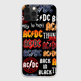 Чехол для iPhone 12 Pro Max с принтом AC DC LOGOBOMBING  , Силикон |  | ac dc | angus young. | back in black | brian johnson | hells bells | highway to hell | rock | thunderstruck | tnt | ангус янг | брайан джонсон | группа | музыка | рок | эйси диси