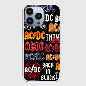 Чехол для iPhone 13 Pro с принтом AC DC LOGOBOMBING ,  |  | ac dc | angus young. | back in black | brian johnson | hells bells | highway to hell | rock | thunderstruck | tnt | ангус янг | брайан джонсон | группа | музыка | рок | эйси диси