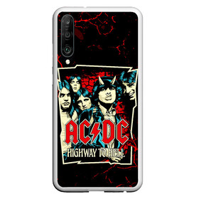 Чехол для Honor P30 с принтом AC DC HIGHWAY TO HELL , Силикон | Область печати: задняя сторона чехла, без боковых панелей | Тематика изображения на принте: ac dc | angus young. | back in black | brian johnson | hells bells | highway to hell | rock | thunderstruck | tnt | ангус янг | брайан джонсон | группа | музыка | рок | эйси диси