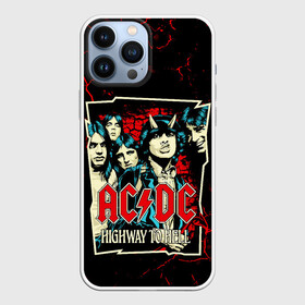 Чехол для iPhone 13 Pro Max с принтом AC DC HIGHWAY TO HELL ,  |  | Тематика изображения на принте: ac dc | angus young. | back in black | brian johnson | hells bells | highway to hell | rock | thunderstruck | tnt | ангус янг | брайан джонсон | группа | музыка | рок | эйси диси