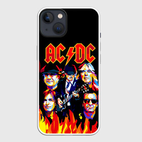 Чехол для iPhone 13 с принтом AC DC HIGHWAY TO HELL ,  |  | ac dc | angus young. | back in black | brian johnson | hells bells | highway to hell | rock | thunderstruck | tnt | ангус янг | брайан джонсон | группа | музыка | рок | эйси диси