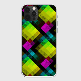 Чехол для iPhone 12 Pro с принтом Абстрактный разноцветный узор  , силикон | область печати: задняя сторона чехла, без боковых панелей | Тематика изображения на принте: абстрактный | геометрический | желтый | зеленый | молодежный | мраморный | разноцветный | современный | черный