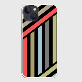 Чехол для iPhone 13 с принтом Абстрактный полосатый  узор ,  |  | абстрактный | геометрический | желтый | молодежный | оливковый | разноцветный | ретро | современный | черный