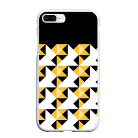 Чехол для iPhone 7Plus/8 Plus матовый с принтом Черно-желтый геометрический  , Силикон | Область печати: задняя сторона чехла, без боковых панелей | абстрактный | геометрический | желтый | молодежный | мужской | разноцветный | современный | черный