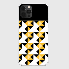 Чехол для iPhone 12 Pro Max с принтом Черно-желтый геометрический  , Силикон |  | абстрактный | геометрический | желтый | молодежный | мужской | разноцветный | современный | черный